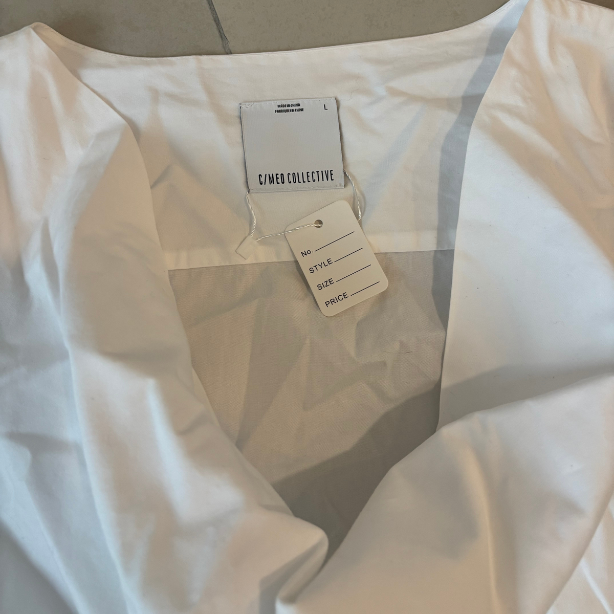 C/MEO Cowl Neck White Shirt