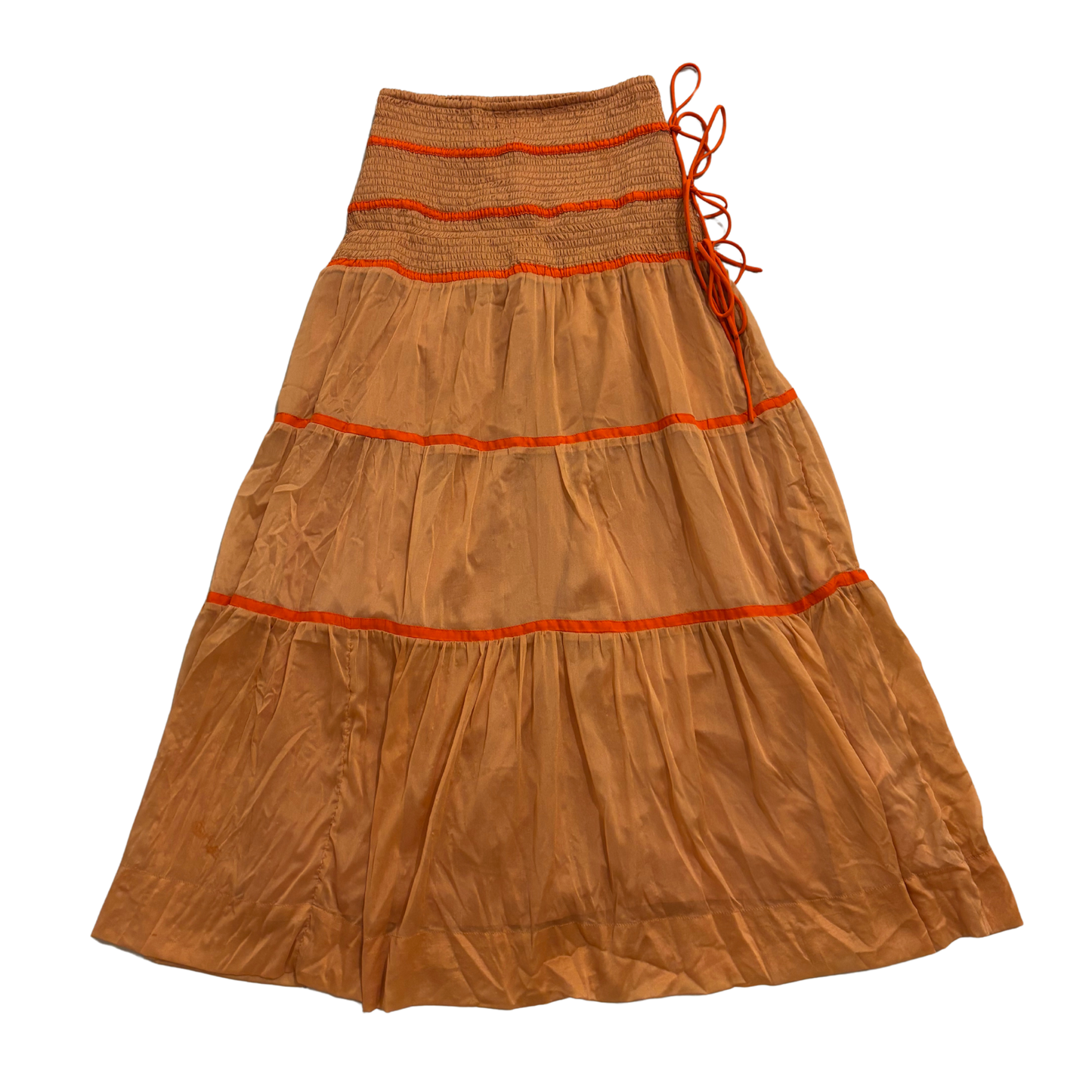 South Beach Orange Flowy Maxi Skirt