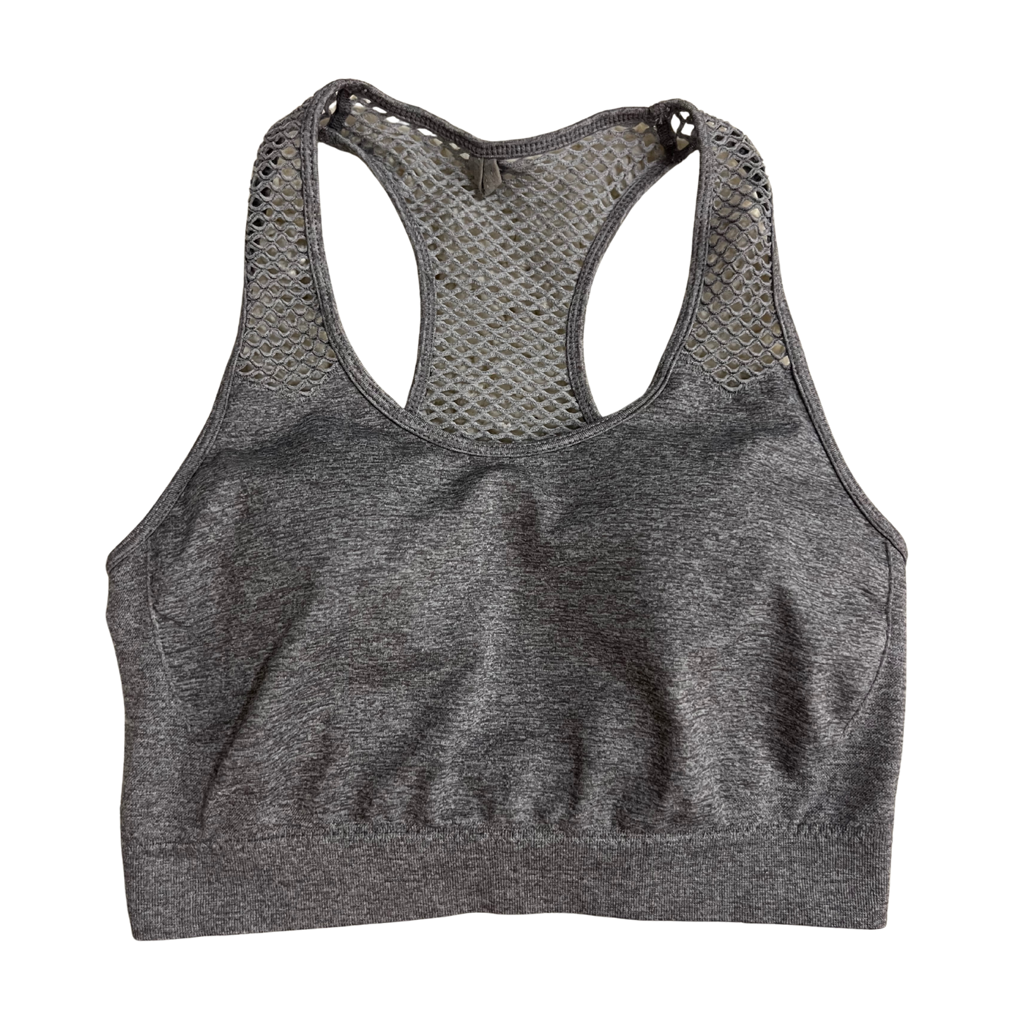 Grey Net Detail Sports Bra