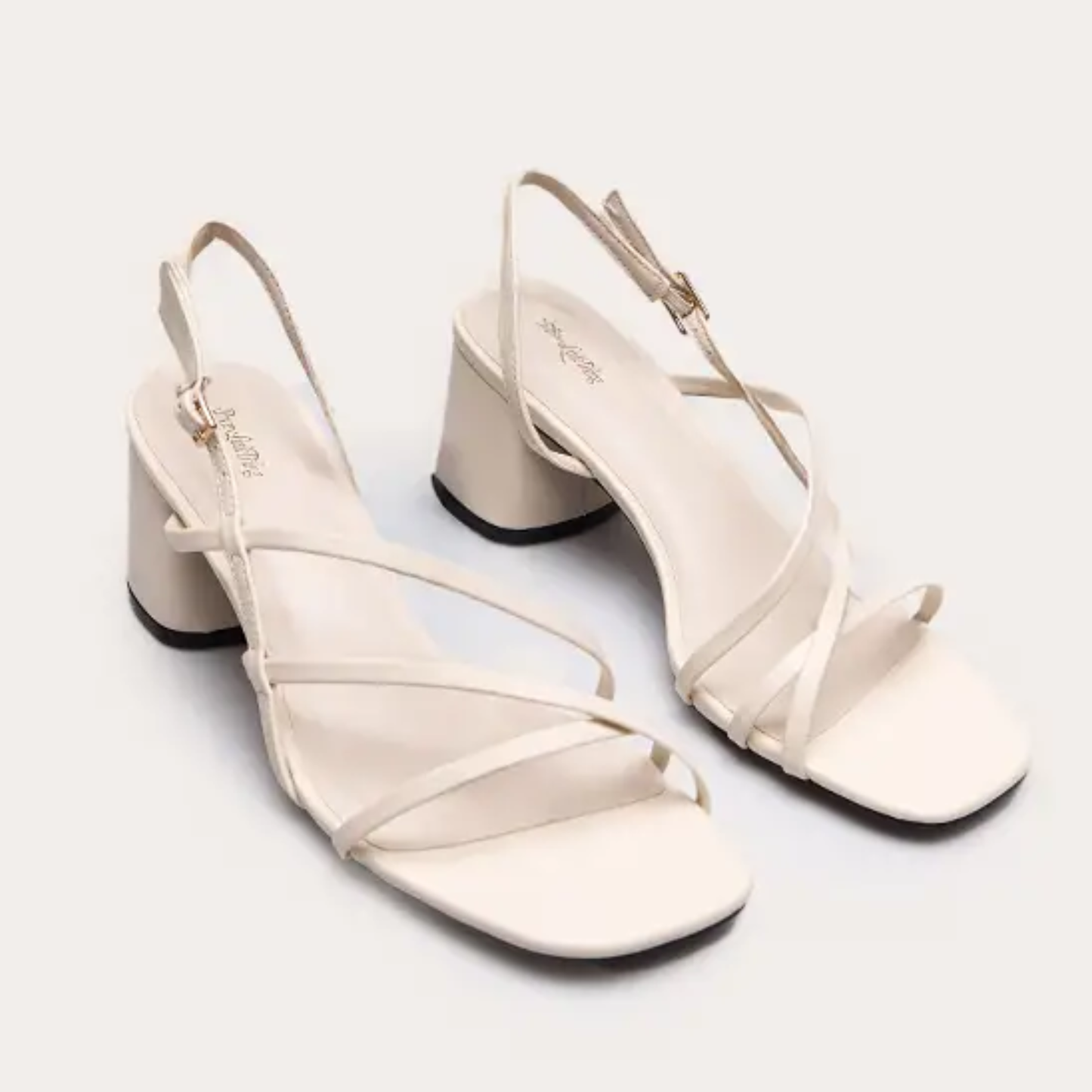 PLT Cream Strappy Heels