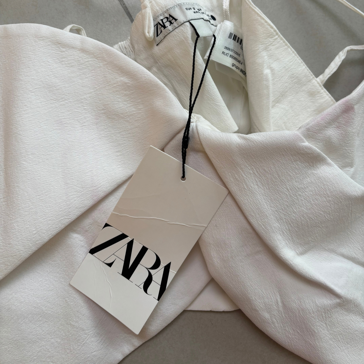 Zara White Twist Front Crop Top