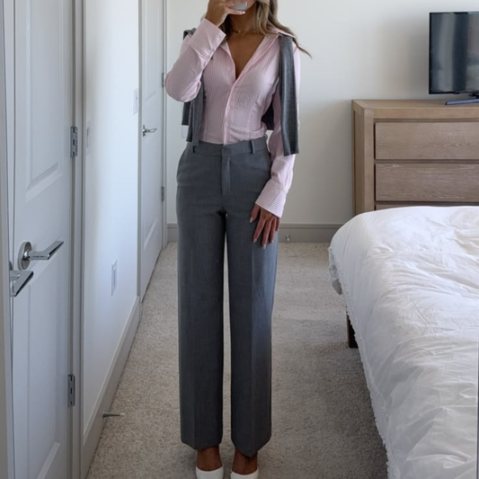 Zara Grey High Waisted Trousers