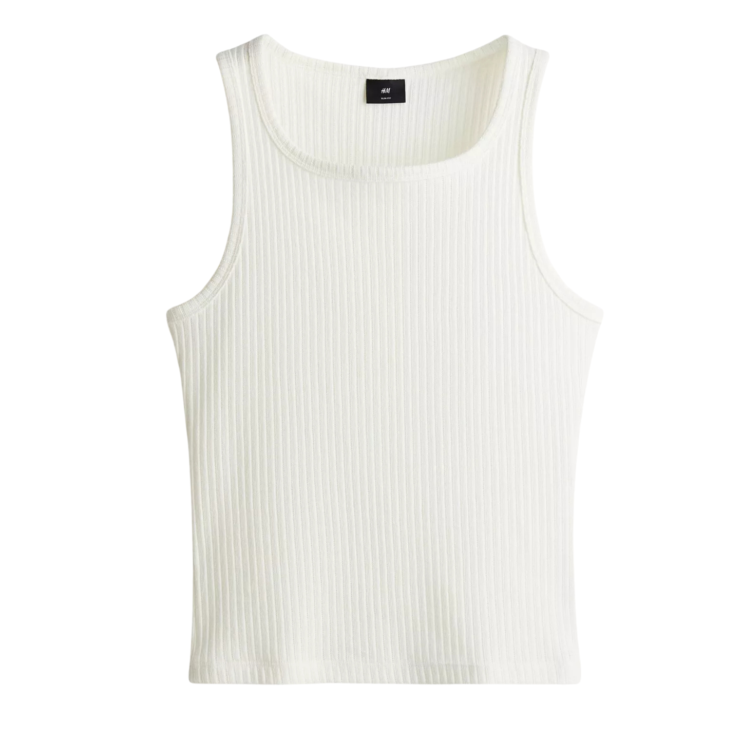 H&M White Ribbed Tank Top
