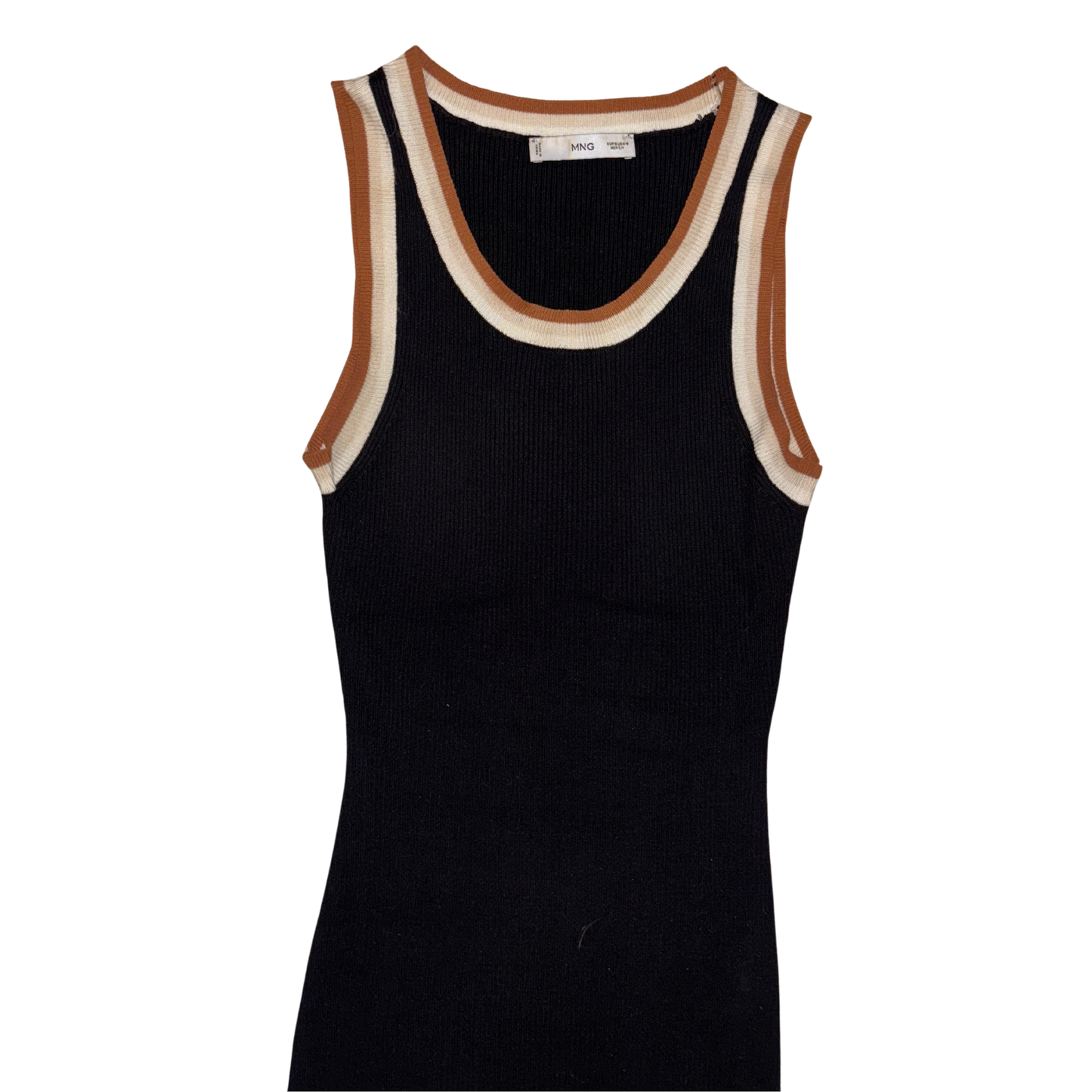 Mango Black Ribbed Maxi Dress