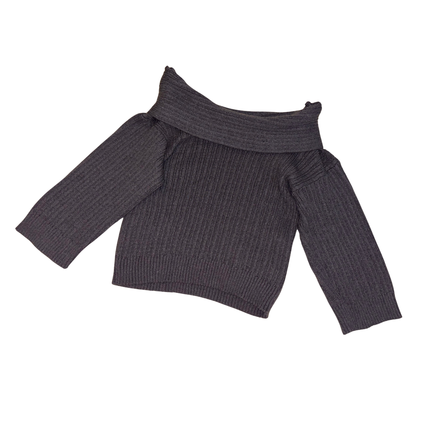 Off Shoulder Grey Knit Jumper