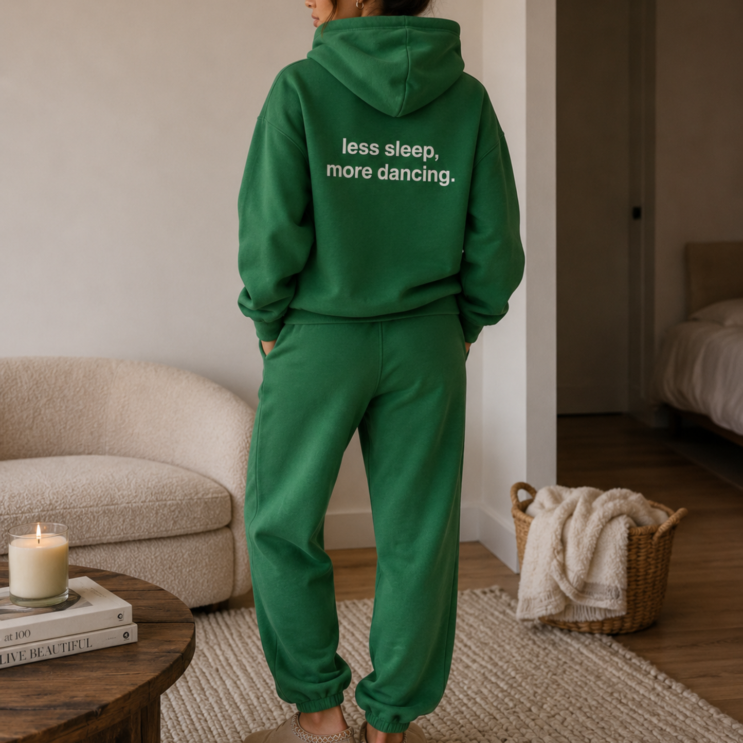 Zara Green Hoodie & Sweatpants Set