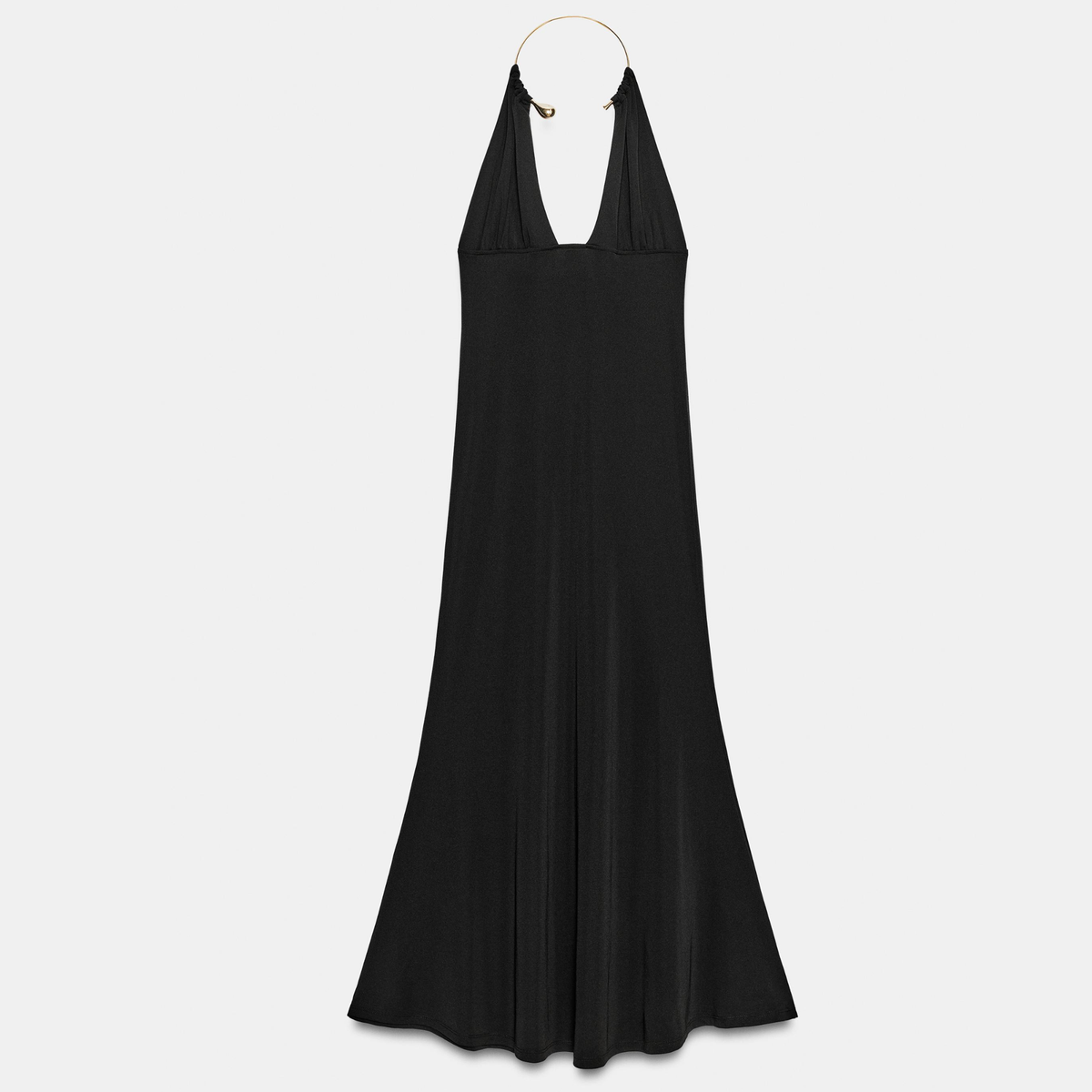 Black Slinky Halterneck Maxi Dress