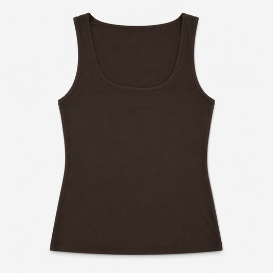 Chocolate Brown Slinky Top