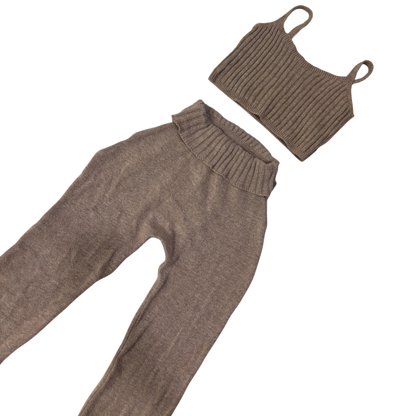 PLT Brown Ribbed Co-Ord