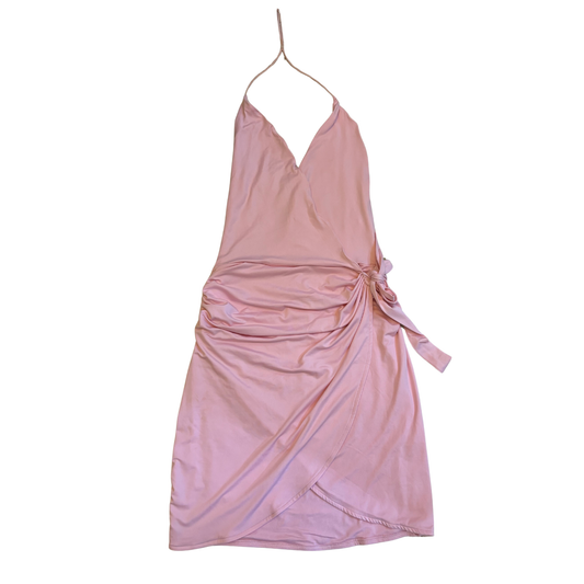 Oh Polly Pink Halterneck Mini Dress
