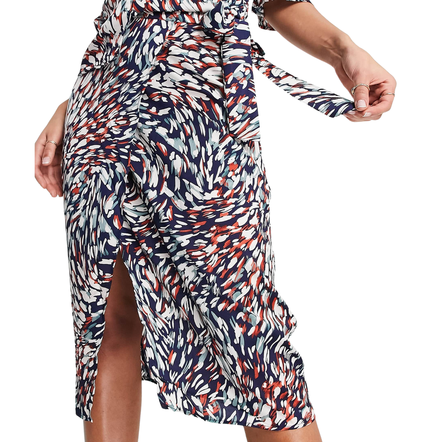 Little Mistress Abstract Print Wrap Skirt