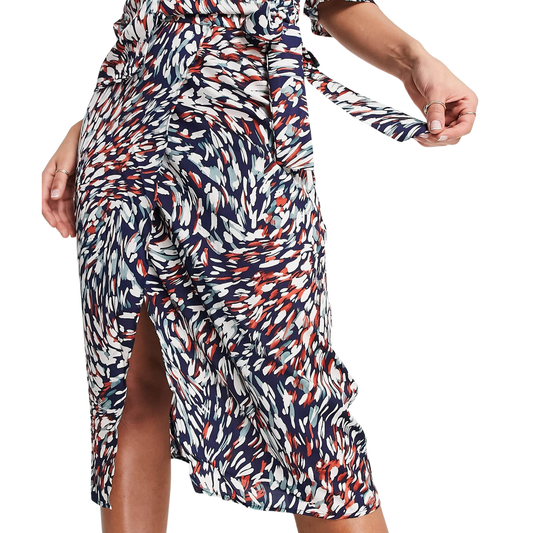 Little Mistress Abstract Print Wrap Skirt
