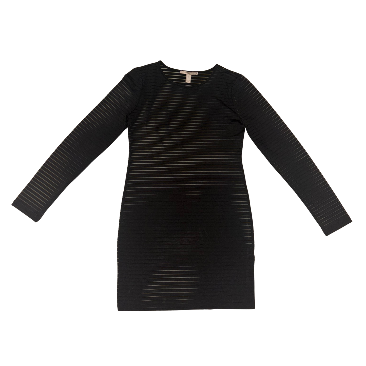 Forever 21 Black Sheer Striped Mini Dress