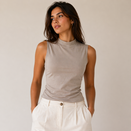 Nude High Neck Top