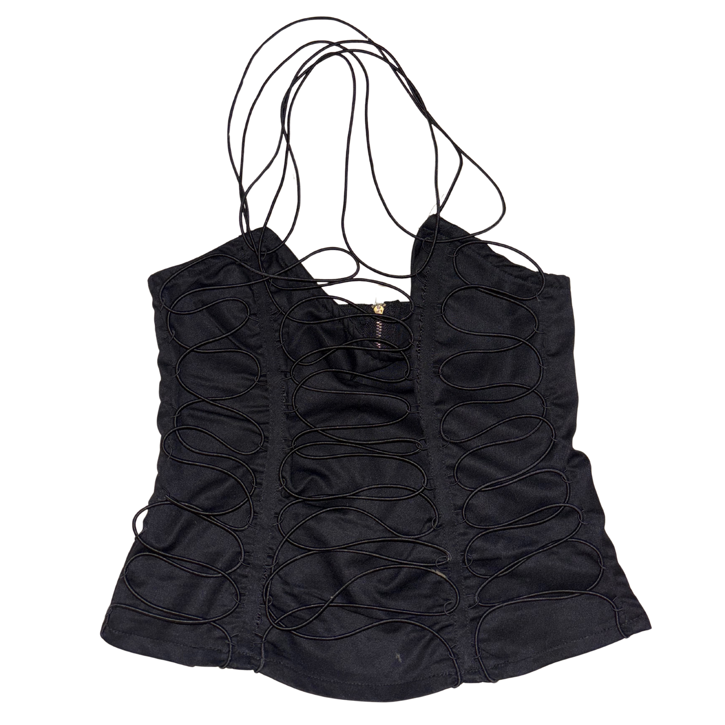 PLT Black Woven Elasticated Corset Top