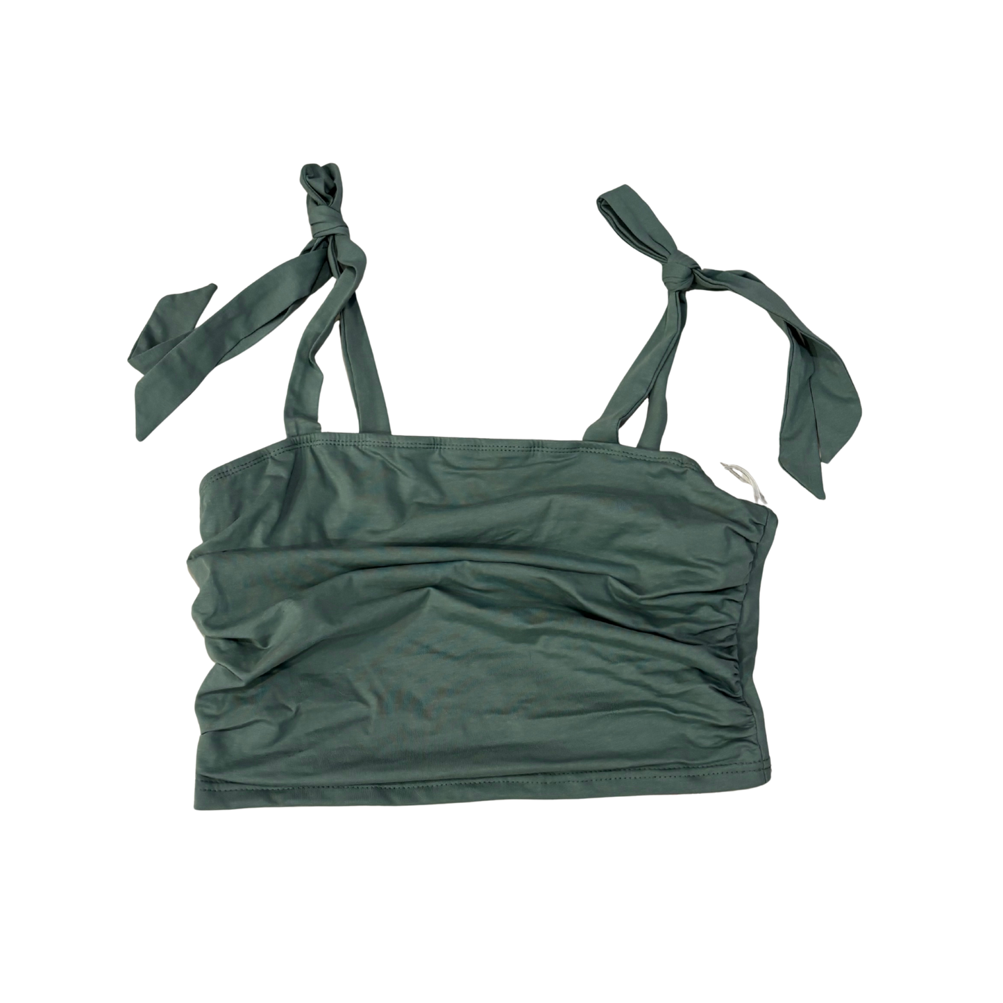 Shein Green Bow Strap Crop Top