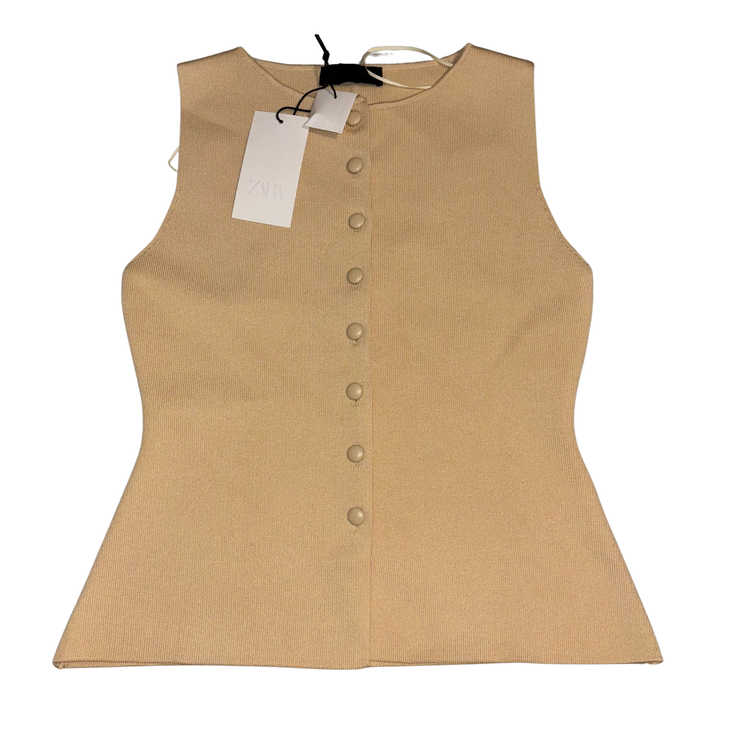 Zara Nude Button Up Top