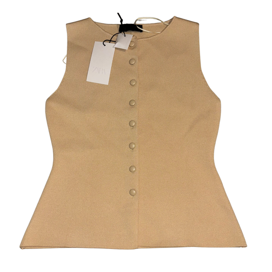 Zara Nude Button Up Top