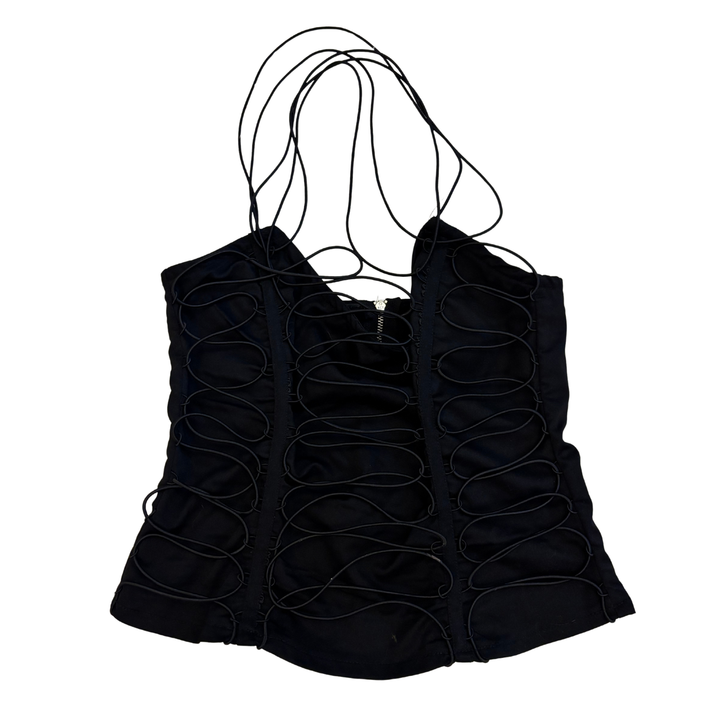 PLT Black Woven Elasticated Corset Top