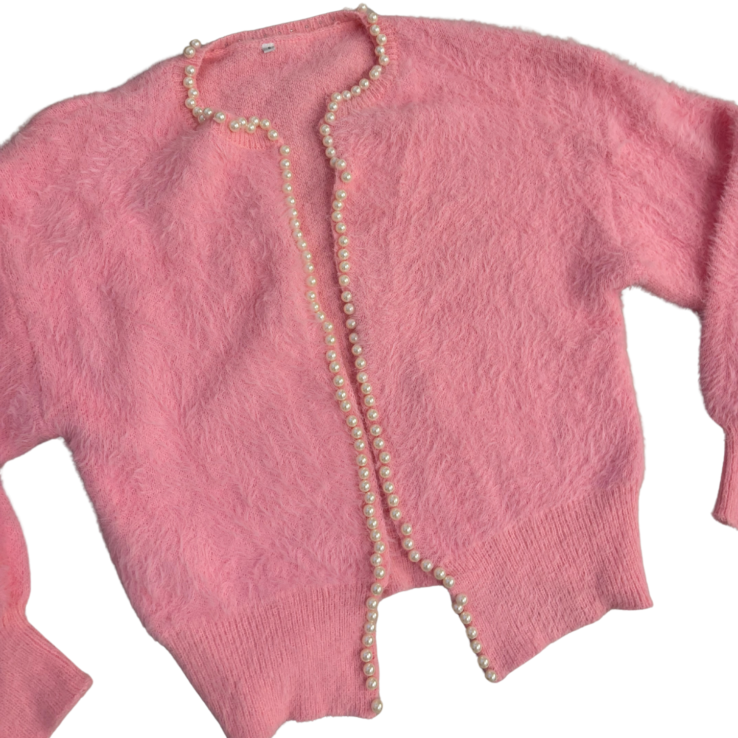 Pink Fluffy Pearl Cardigan