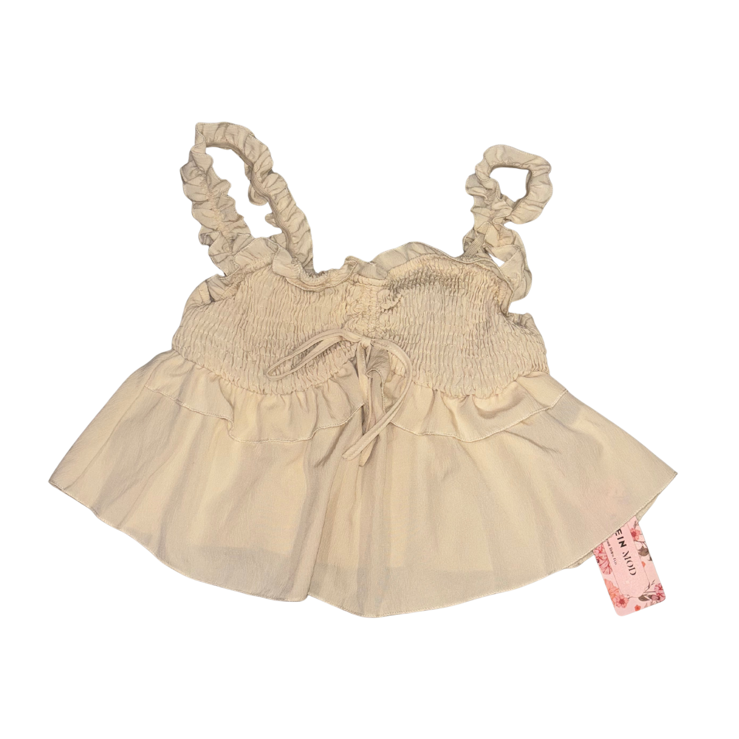 Cream Ruched Crop Top