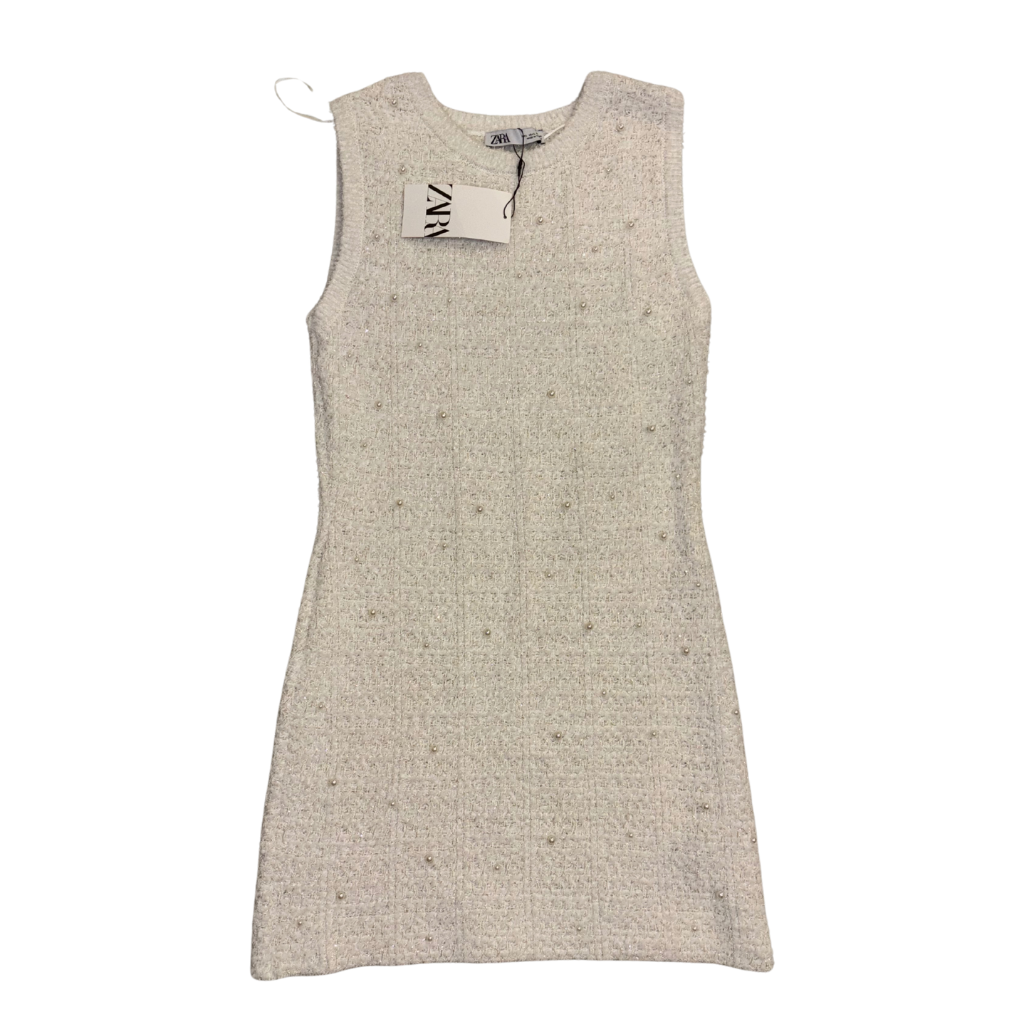 Zara Metalic Knit Pearl Detail Dress