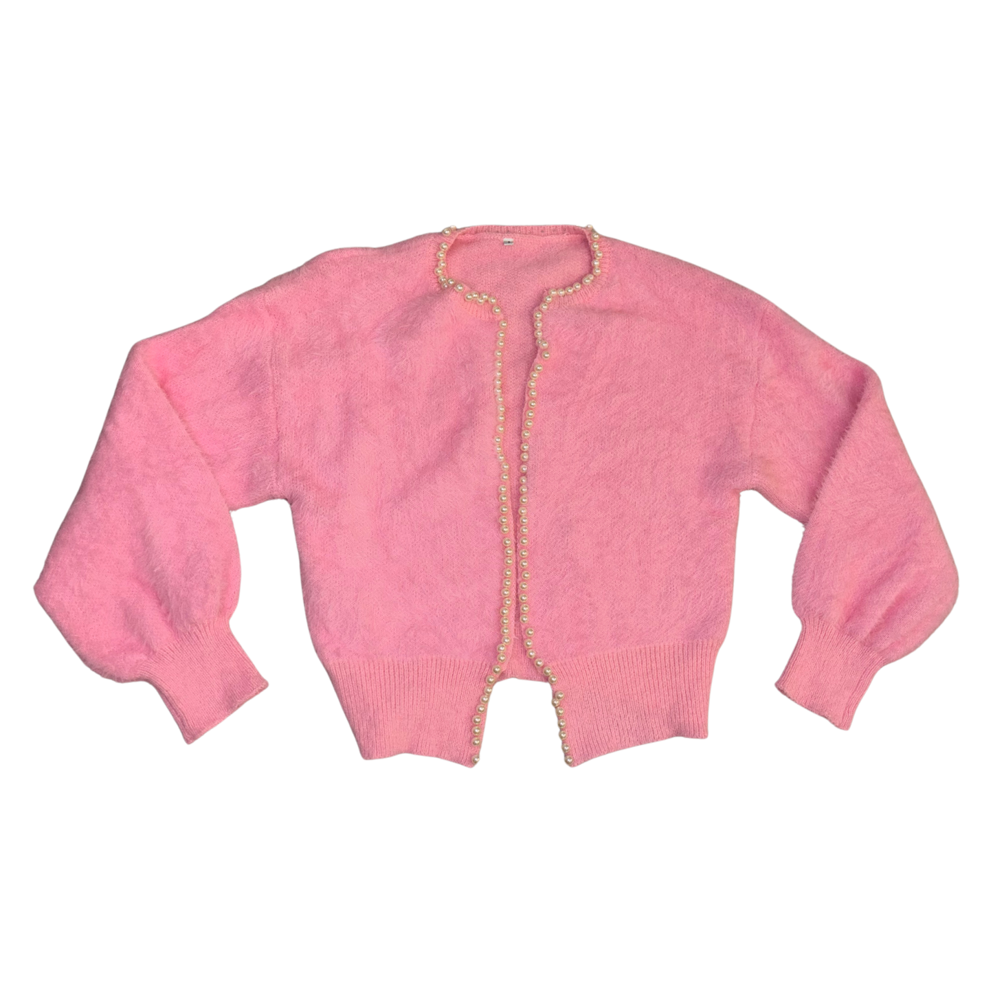 Pink Fluffy Pearl Cardigan