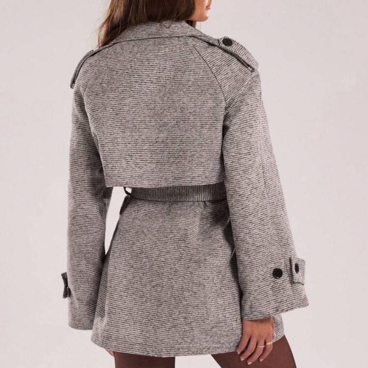 Grey Long Sleeve Blazer Jacket