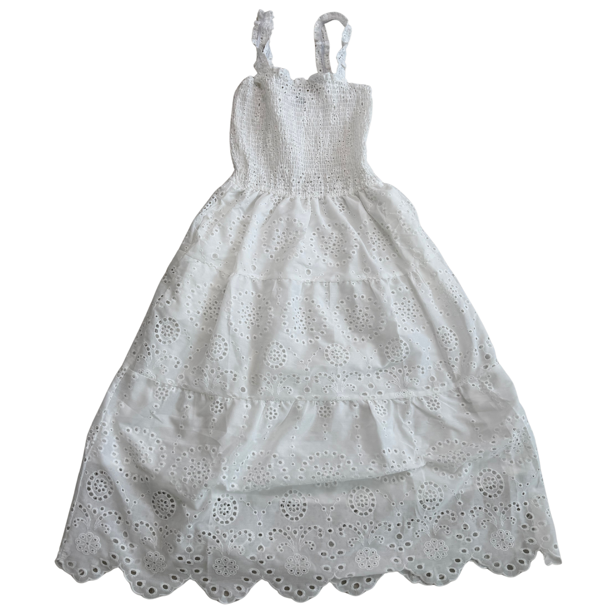 White Embroidered Midaxi Dress
