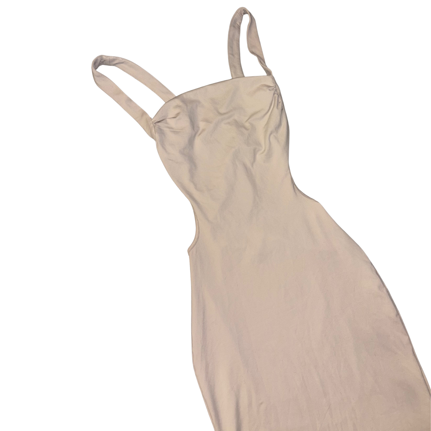 Nude Backless Maxi Dress