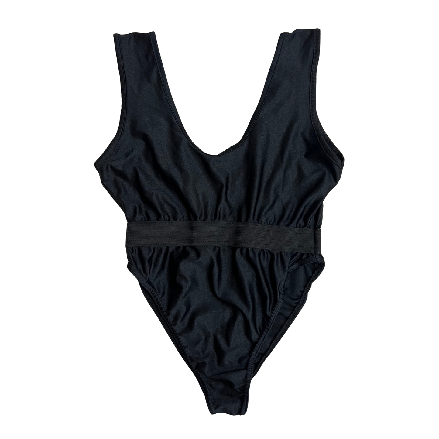 PLT Black Cinched Waist Swimsuit