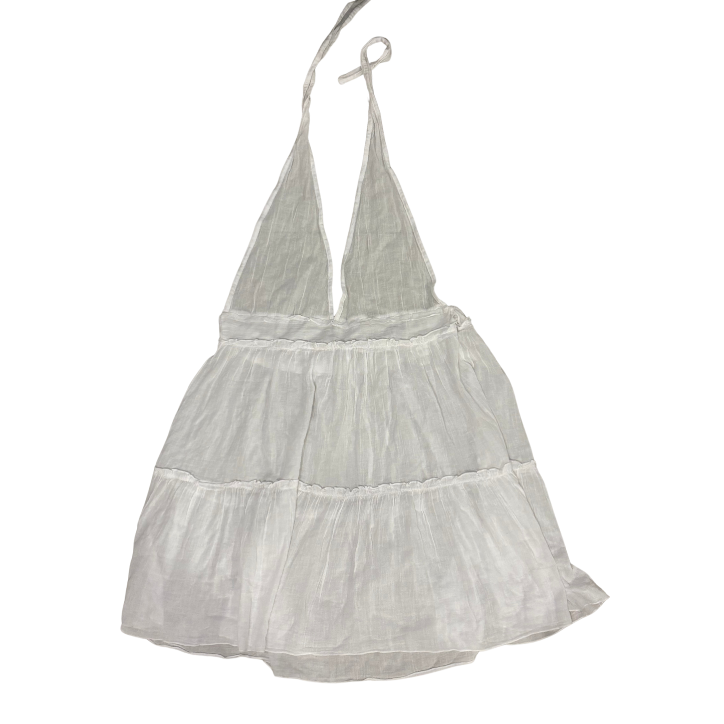 White Linen Halterneck Mini Dress