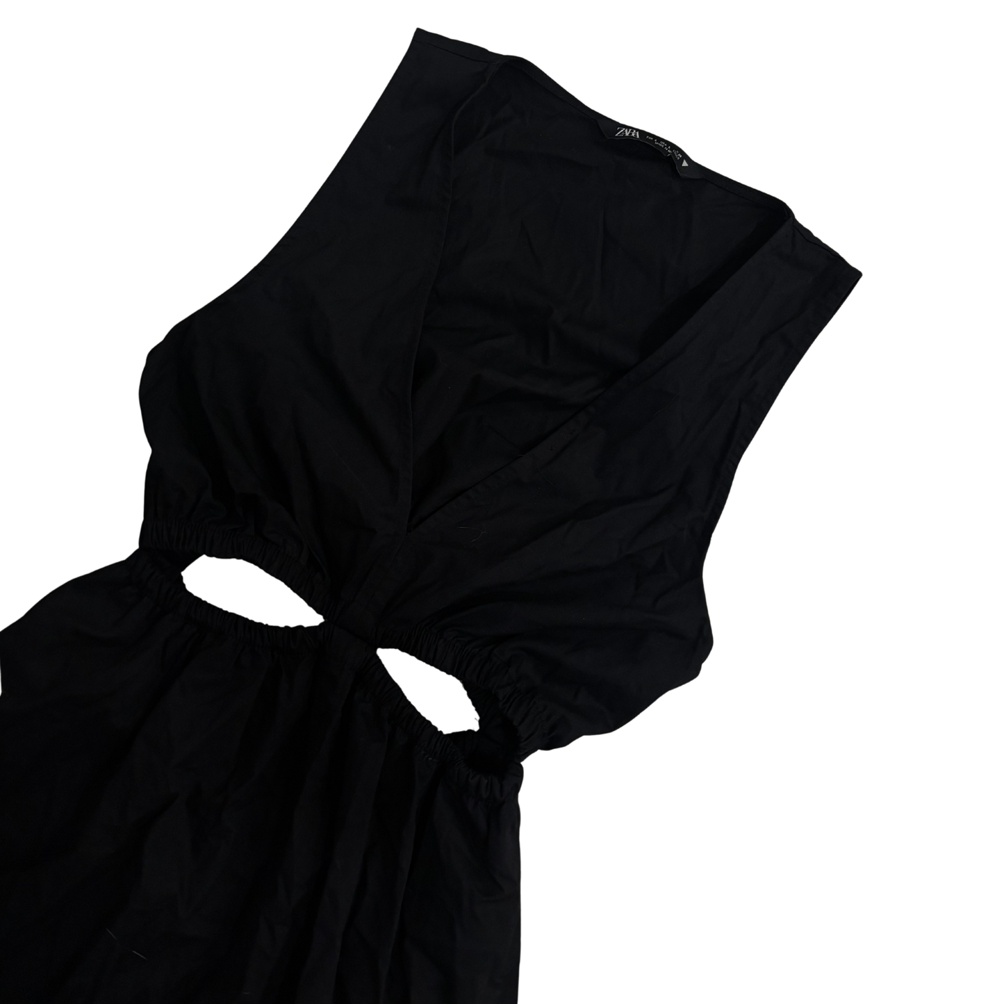 Zara Black Linen Cutout Maxi Dress