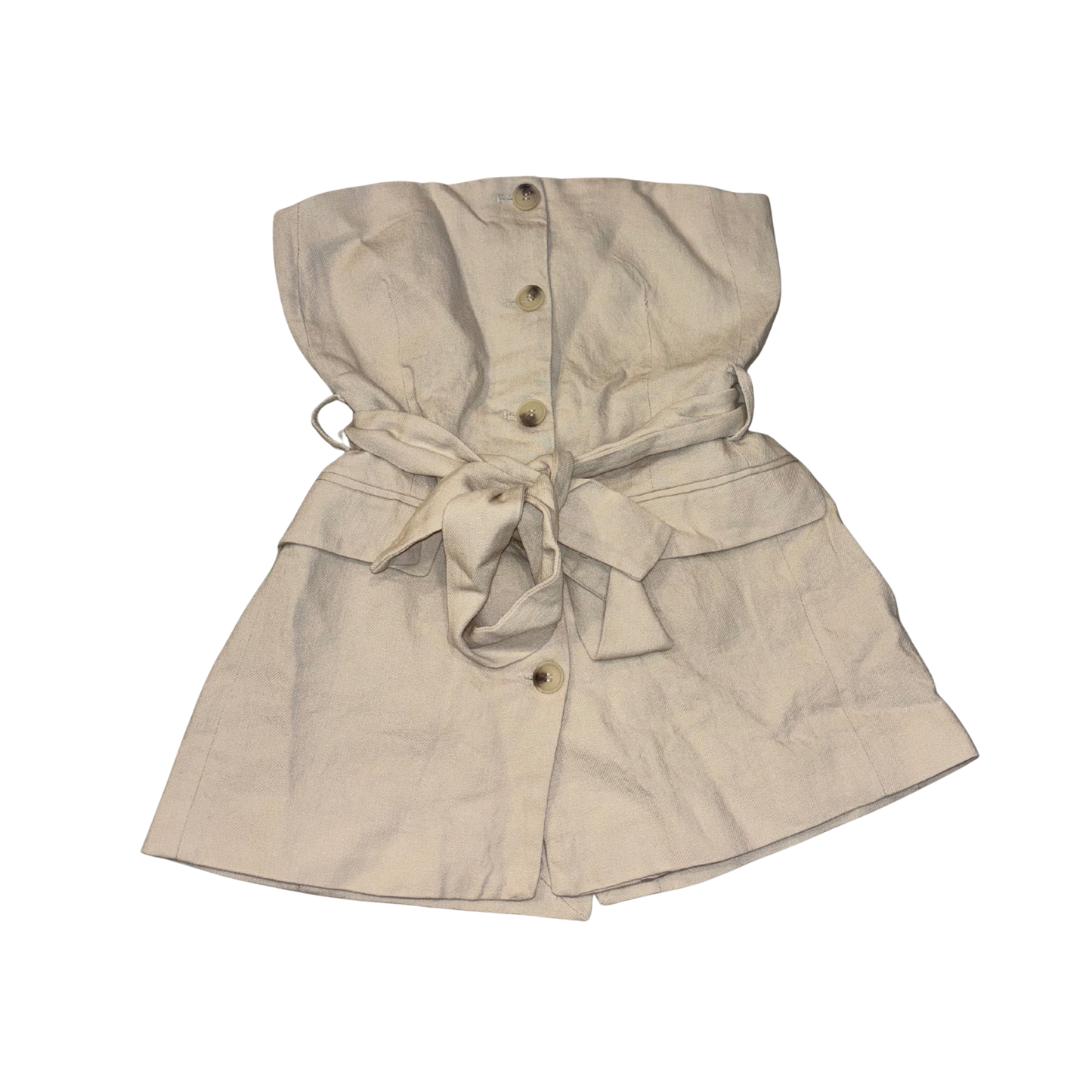 Zara Cream Tie Waist Top