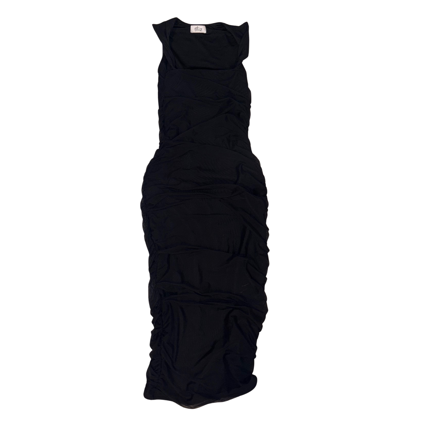 Oh Polly Black Ruched Maxi Dress