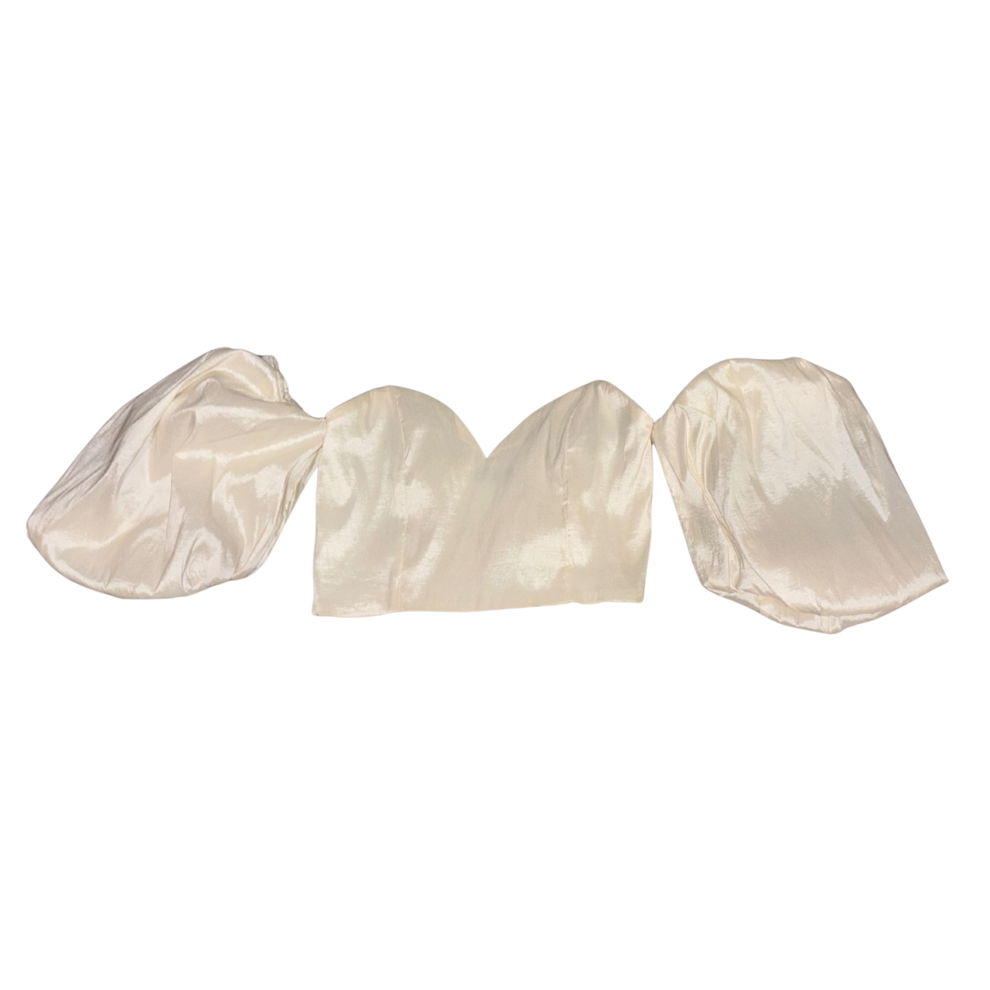 Bershka Cream Puff Sleeve Crop Top
