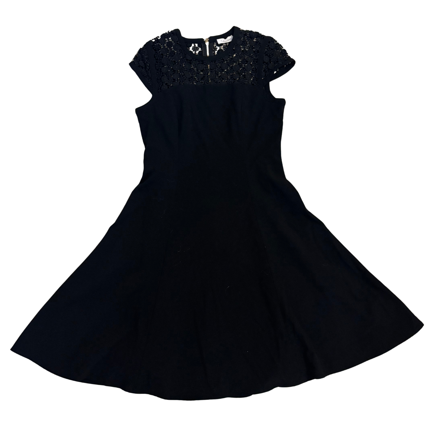 Calvin Klein Black Embroidered Skater Dress