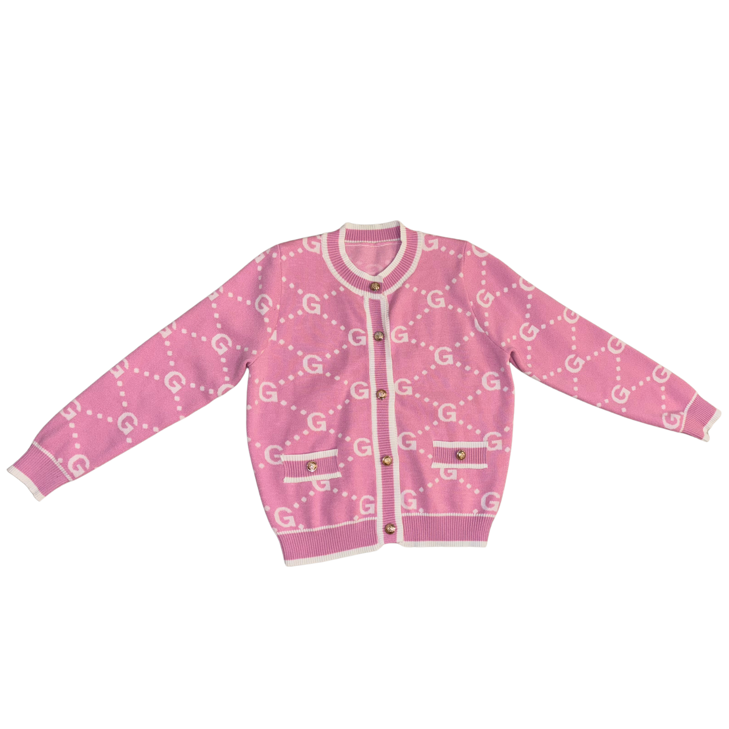 Pink ‘G’ Logo Button Up Cardigan