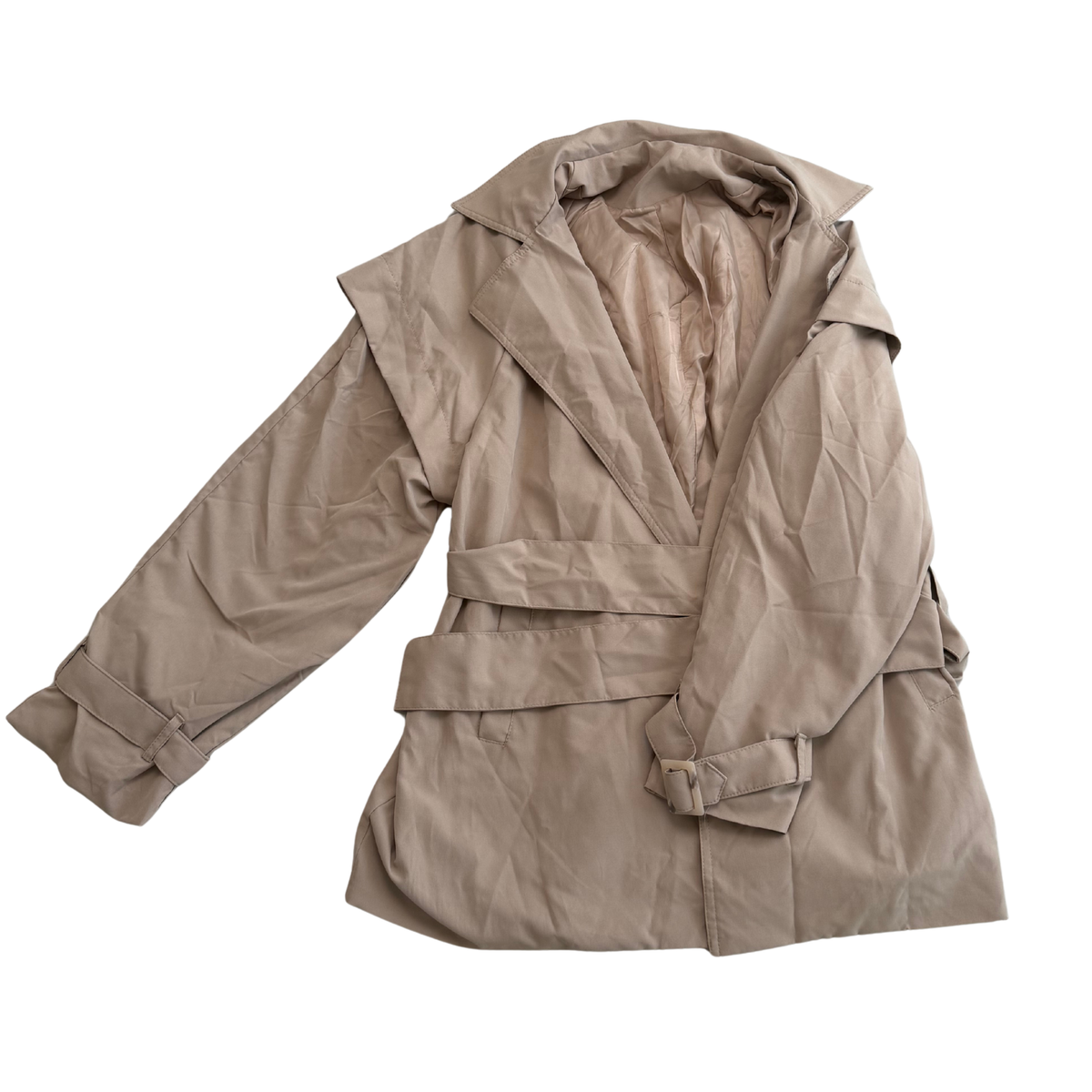 Beige Belted Jacket