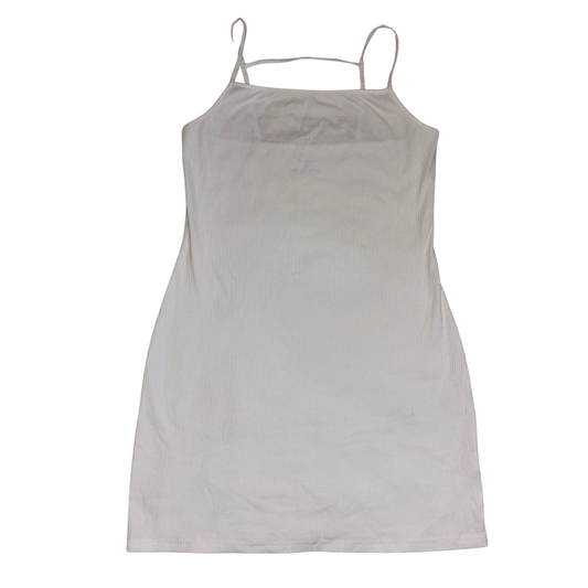 White Ribbed Mini Dress