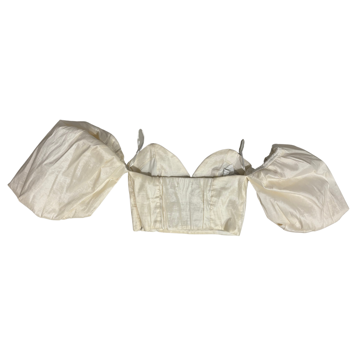 Bershka Cream Puff Sleeve Crop Top