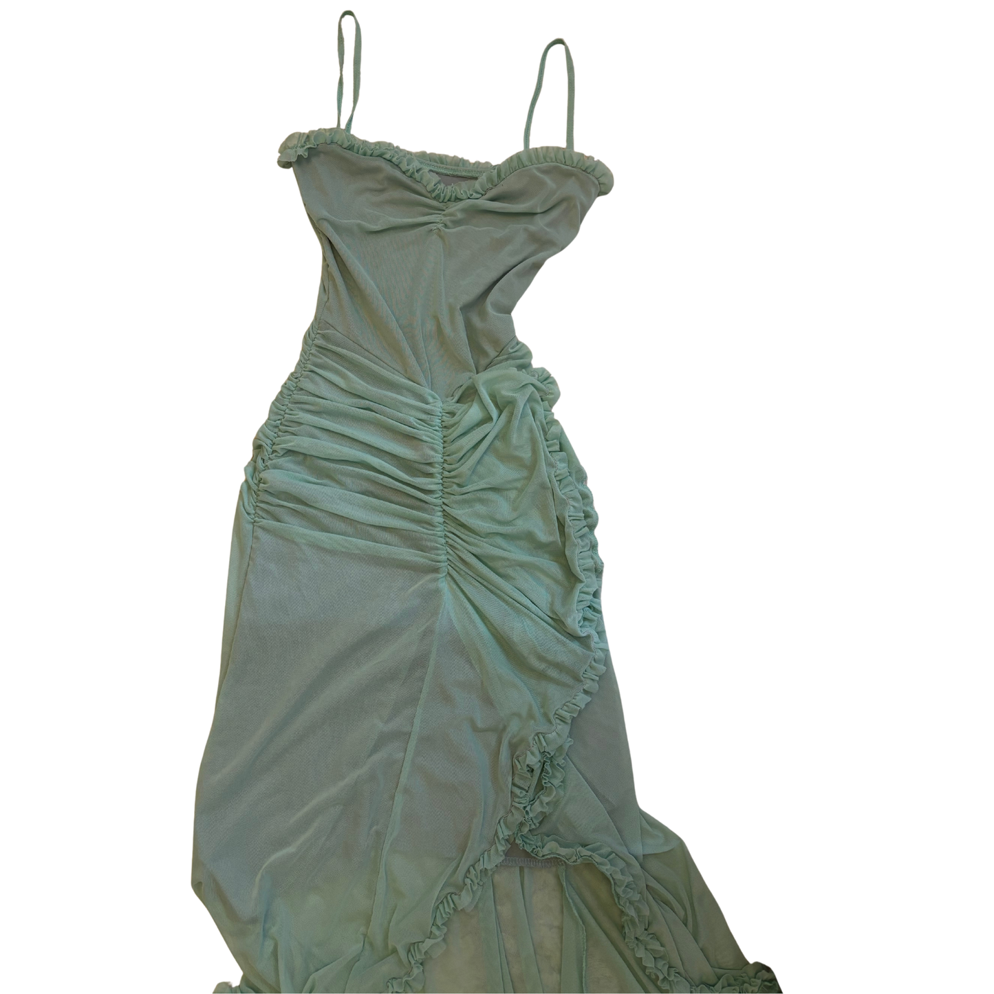 Blue Ruffle Midi Dress