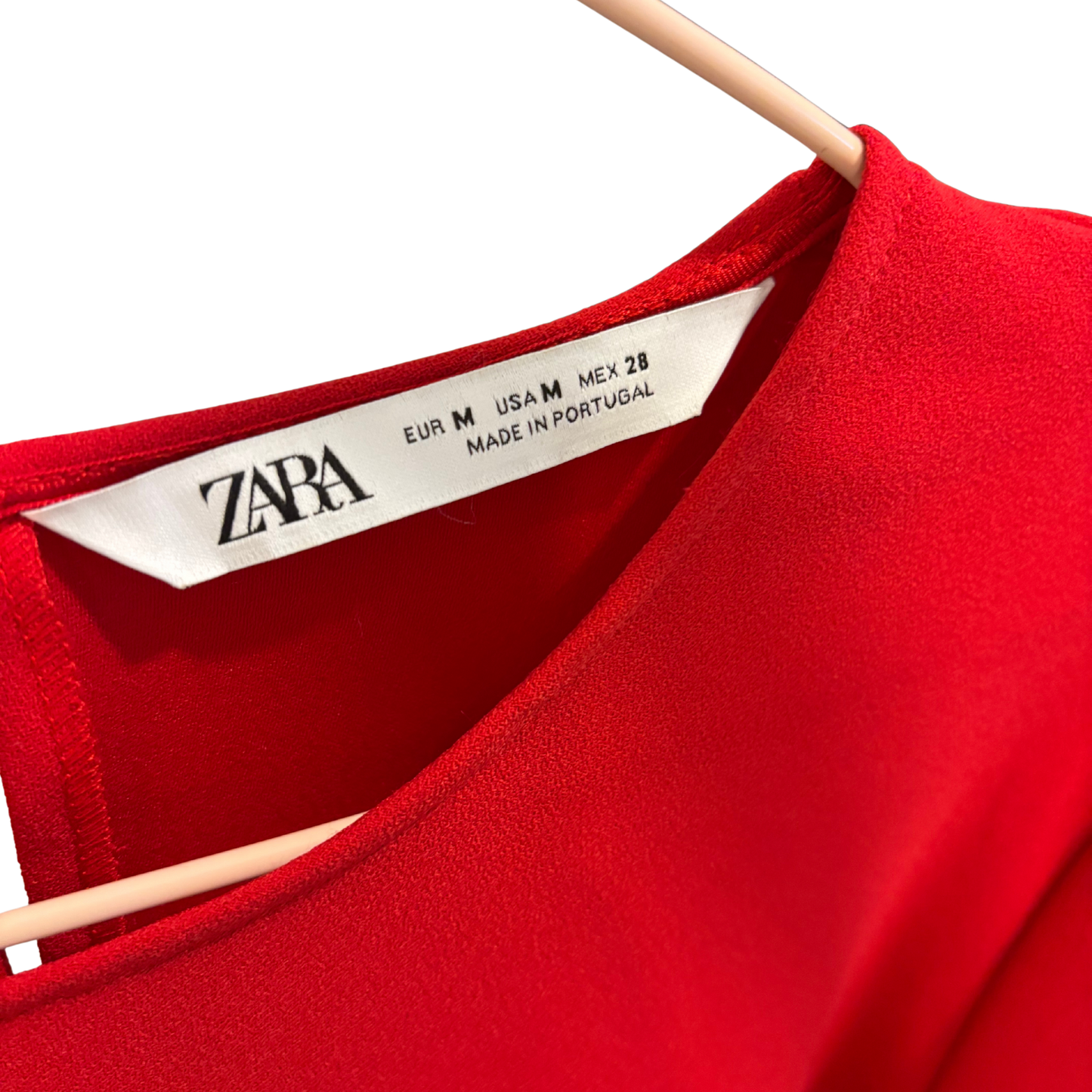 Zara Red Tie Waist Top