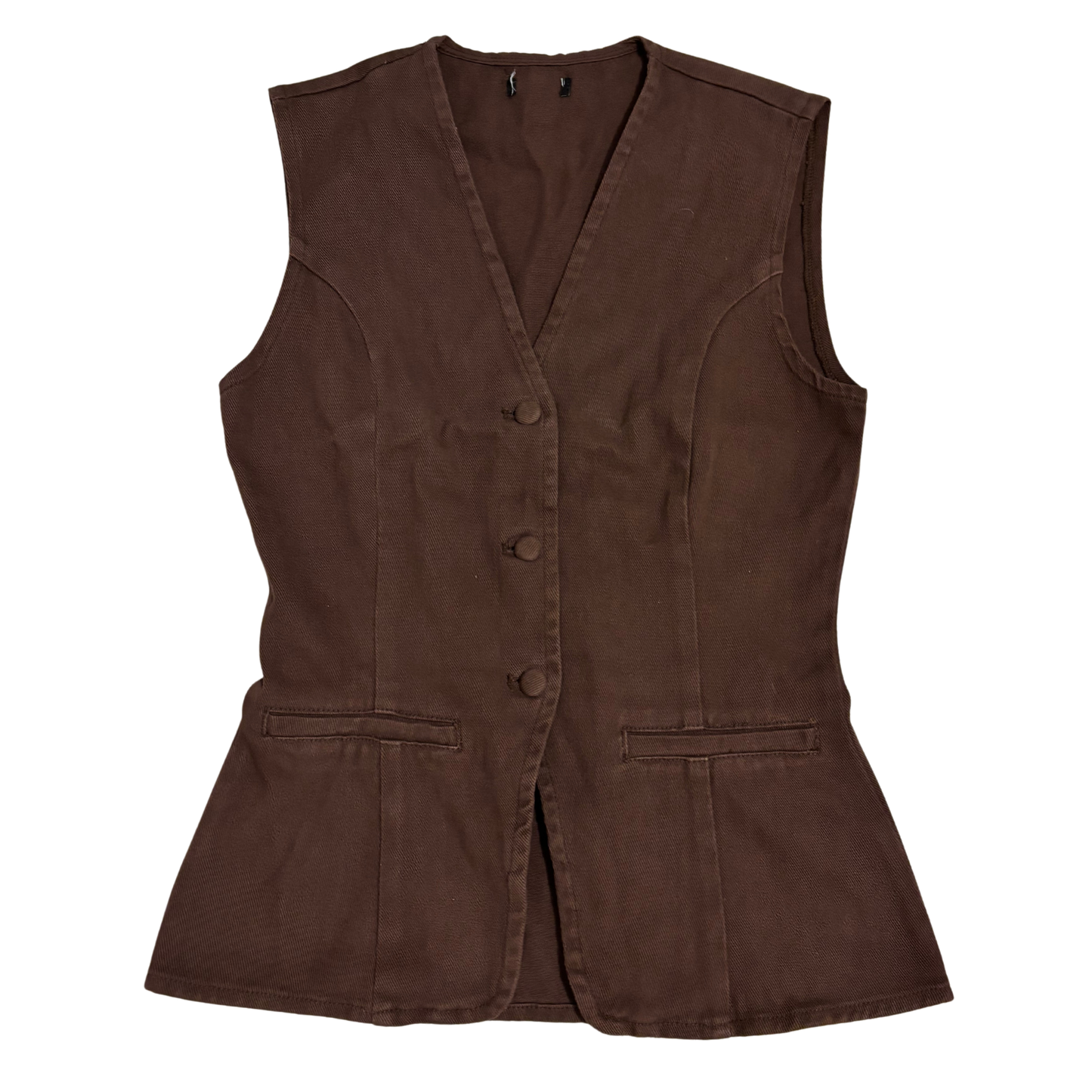 PLT Brown Denim Waistcoat