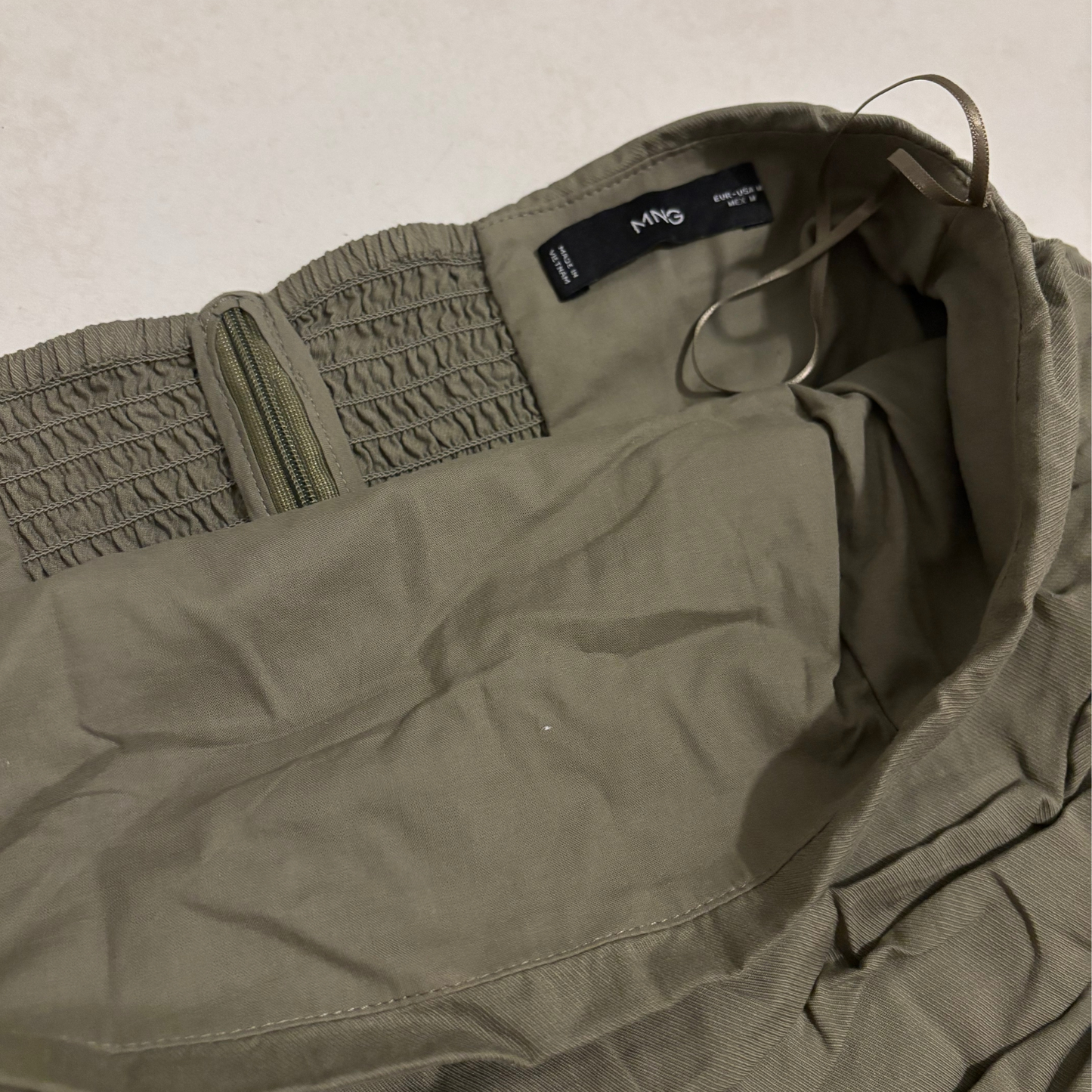 Mango Green Ruched Bandeau Top