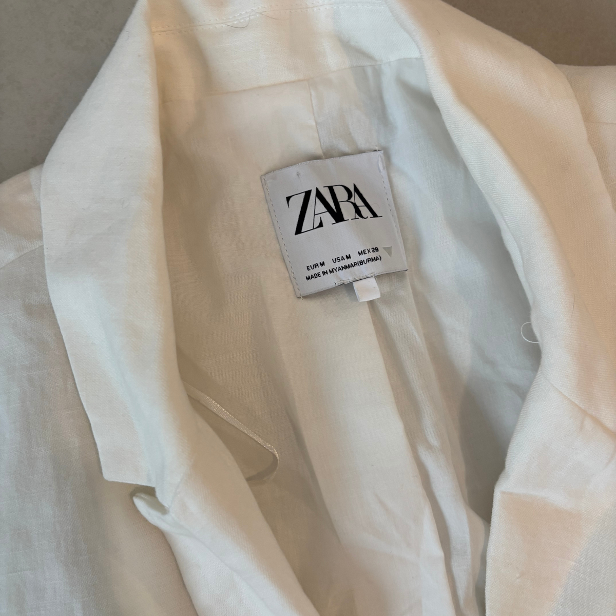 Zara White Linen Blazer