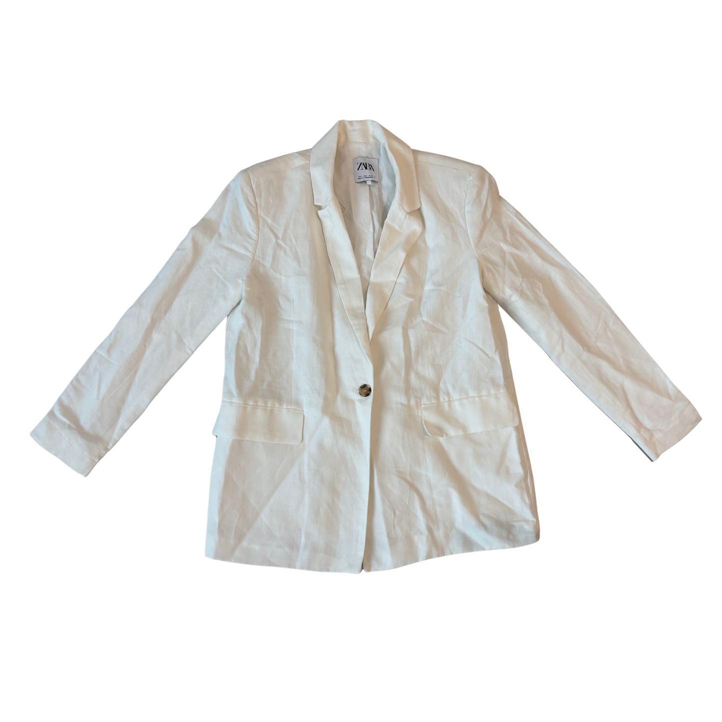 Zara White Linen Blazer