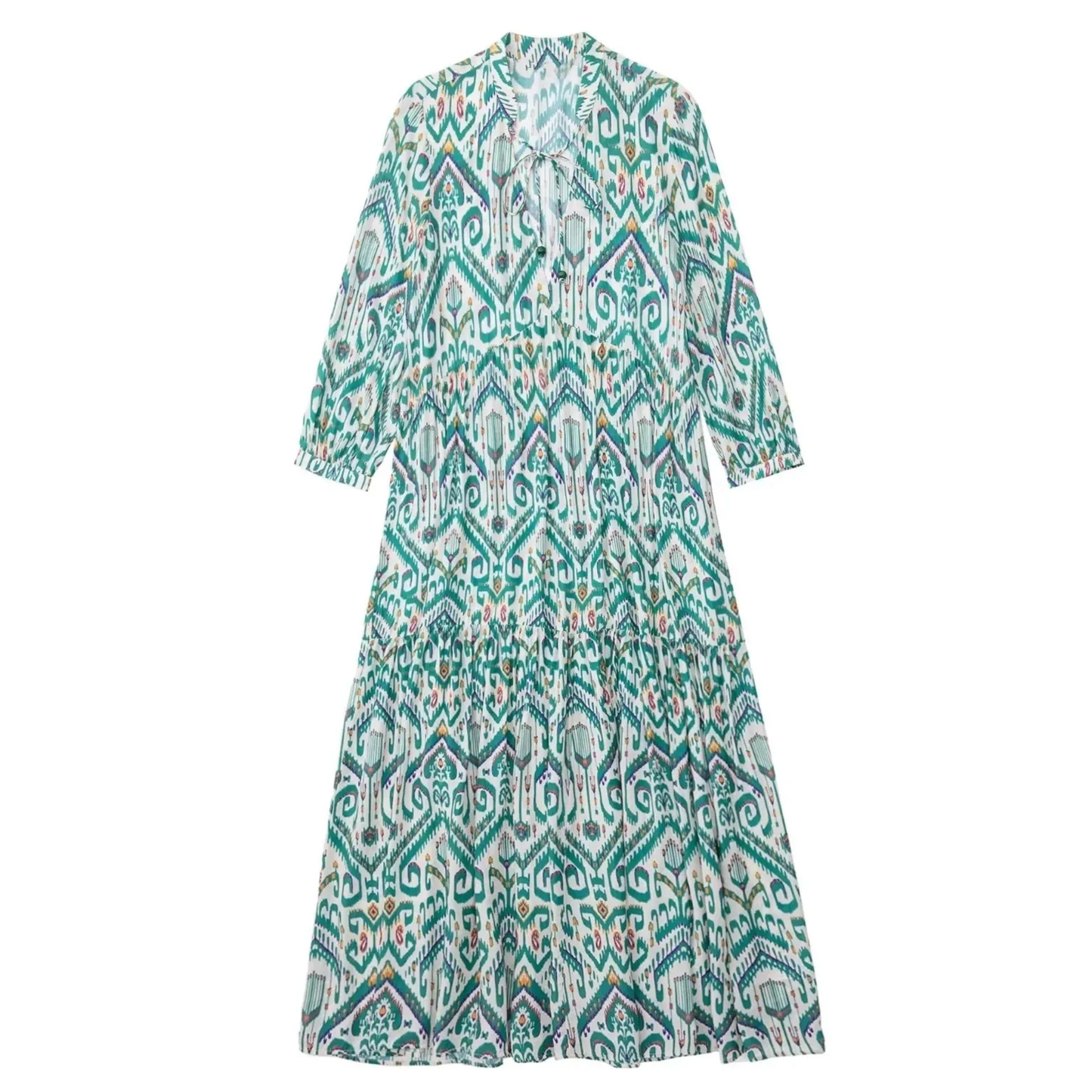 Zara Green Abstract Maxi Dress