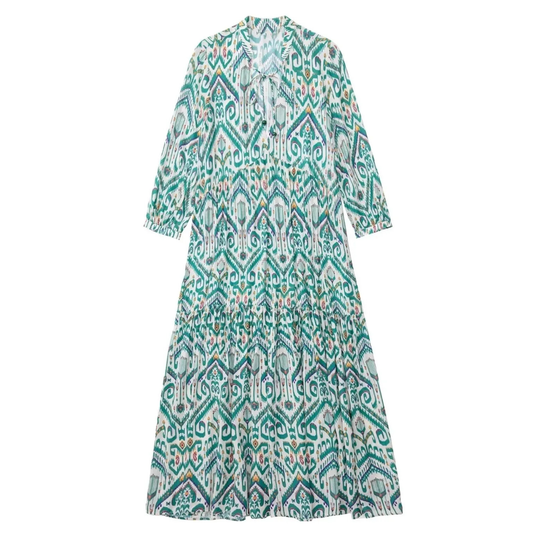 Zara Green Abstract Maxi Dress
