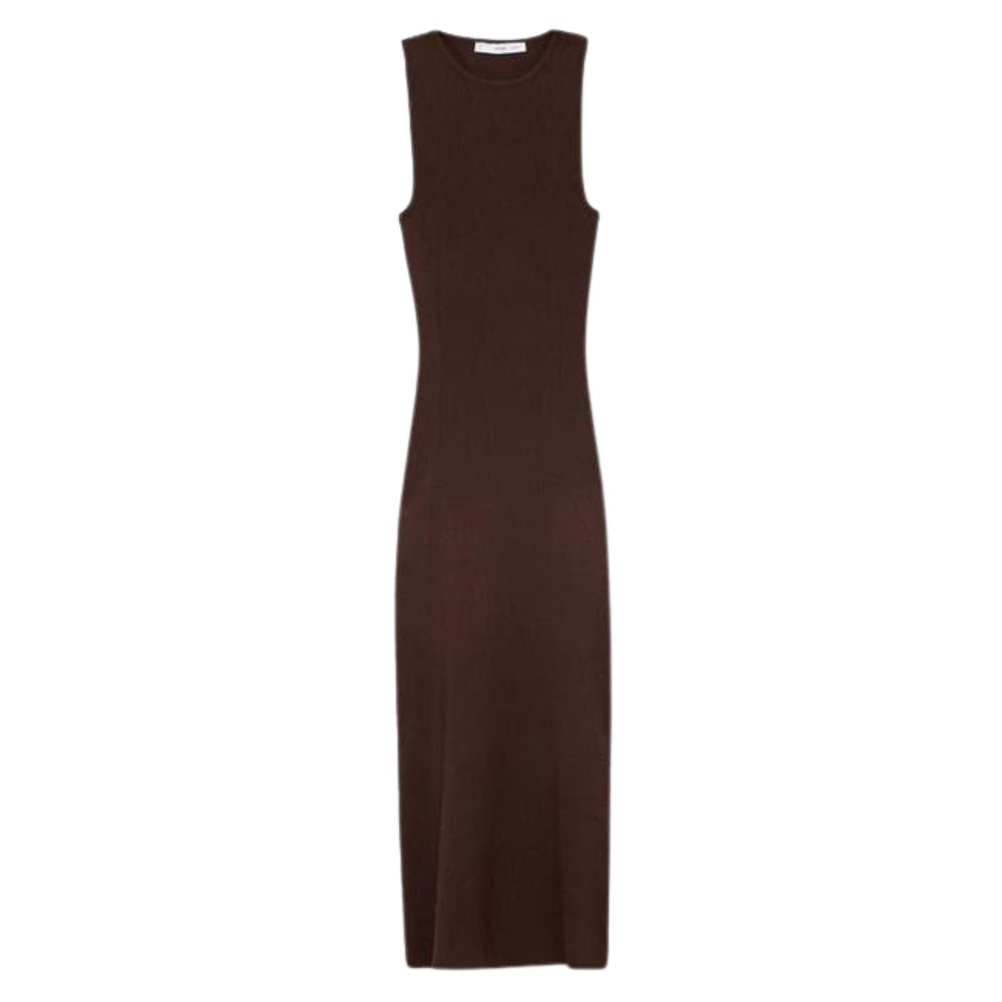 Mango Brown Ribbed Bodycon Maxi Dress